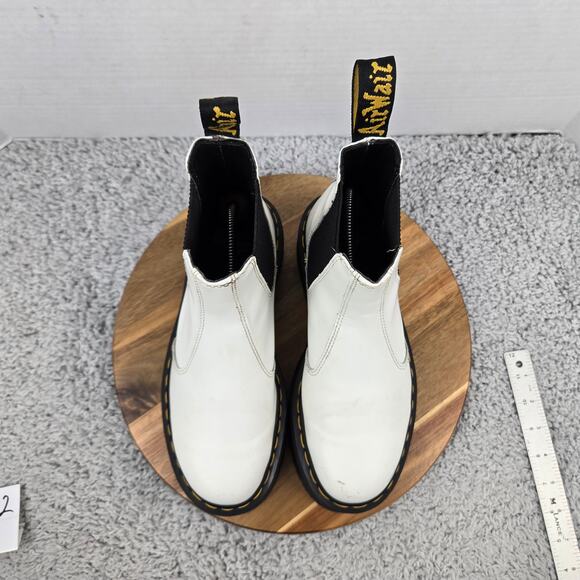 Dr. Martens Womens 8 Style 2976 Quad Smooth White Leather Platform Chelsea Boots - Picture 8 of 16